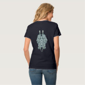 Mint Blue Pine Green Succulents T-Shirt (Rückseite Vollansicht)