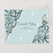 Mint Blue Pine Green Succules Vielen Dank Ankündigungspostkarte (Vorderseite)