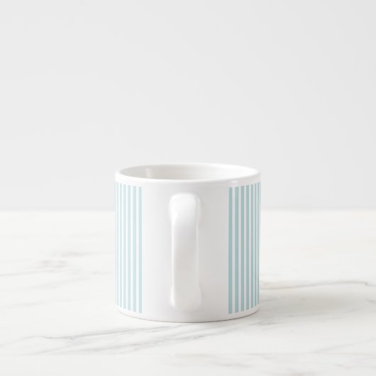 Mint Blue Pinstripe Tasse - Custom Initial & Name (Rückseite)