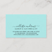Mint Blue Silver Glitzer Ombre Makeup Friseur Salo Visitenkarte (Rückseite)