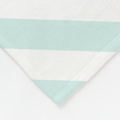 Mint Blue Stripes Imitate Glittery Golden Anchor Fleecedecke (Ecke)