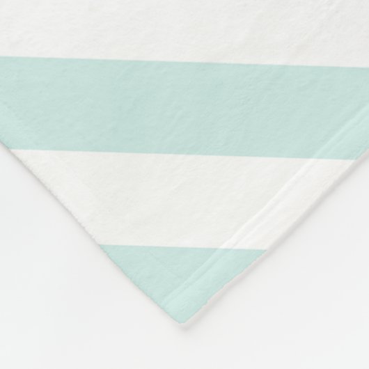 Mint Blue Stripes Imitate Glittery Golden Anchor Fleecedecke (Ecke)