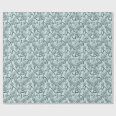 Mint Blue Succulents auf Pine Green Trellis wieder Geschenkpapier (Flach)