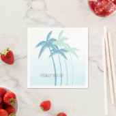 Mint Blue Tropical Palm Trees Ombre Serviette (Beispiel)