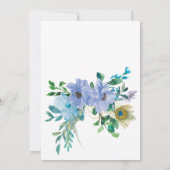 Mint & Blue Watercolor Boho Floral Heilige Kommune Einladung (Rückseite)