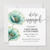 Mint Blue Watercolor Engagement Party Einladung (Vorderseite)