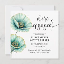 Mint Blue Watercolor Engagement Party Einladung