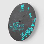 Mint Blue Whatever I'm Late Anyways Wall Clock Große Wanduhr (Winkel)