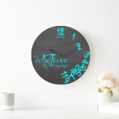 Mint Blue Whatever I'm Late Anyways Wall Clock Große Wanduhr (Zuhause)