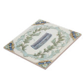 Mint Blue & White Hair Comb Funny Salon Badezimmer Fliese (Seite)