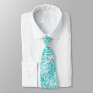 Mint Blue & White Marmor Texture Neck Tie Krawatte