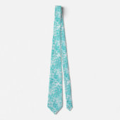 Mint Blue & White Marmor Texture Neck Tie Krawatte (Vorderseite)