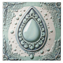 Mint Blue & White Water Drop Teardrop Badezimmer