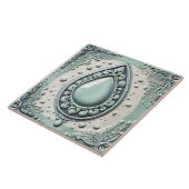 Mint Blue & White Water Drop Teardrop Badezimmer Fliese (Seite)