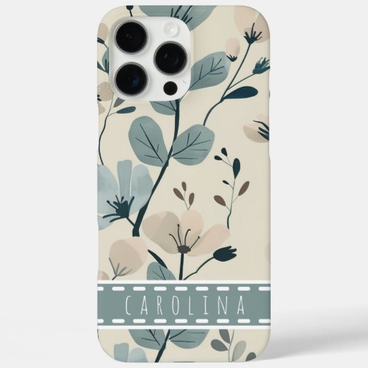 Mint Blume iPhone 16 Fall, Personalisiert Name Fal Case-Mate iPhone Hülle (Rückseite)