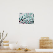 Mint Blush Marmor Achat Träume Poster (Küche)