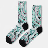 Mint Blush Marmor Achat Träume Socken (Linkes Detail)