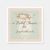 Mint Blush Pampas Grass Blumengrün Bridal Serviette (Vorderseite)