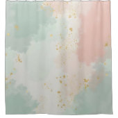 Mint-Blush-Pink-Abstract-Popular-Kollektion Duschvorhang (Vorderseite)