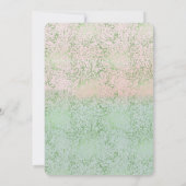 Mint Blush Pink Aquarell Confetti Punkte Einladung (Rückseite)