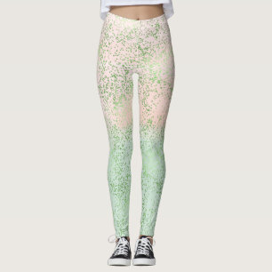 Mint Blush Pink Aquarell Confetti Punkte Leggings
