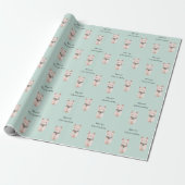 Mint Blush Pink Katze Weihnachten Geschenkpapier (Ungerollt)