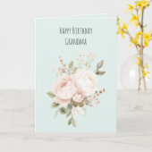Mint Blush Pink White Rose Flowers Karte (Gelbe Blume)