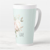 Mint Blush Pink White Rose Flowers Milchtasse (Rechte Ecke)