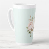 Mint Blush Pink White Rose Flowers Milchtasse (Linke Ecke)