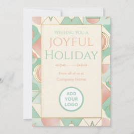 Mint & Blush Retro | Logo-Ready Corporate Feiertagskarte