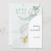 Mint Bohemisch Eukalyptus Aquarellbilder Save The Date (Vorderseite)