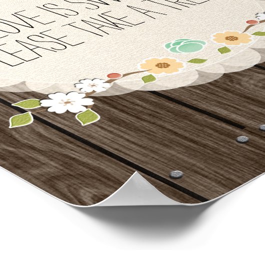 Mint Boho Rustic Polterabend Candy Bar Sign Poster (Ecke)