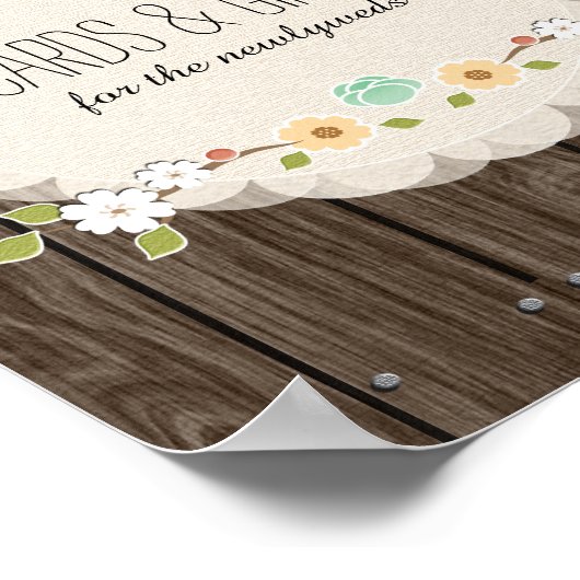 Mint Boho Rustic Polterabend Cards Schild (Ecke)