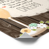 Mint Boho Rustic Wedding Brautparty Mimosa Bar Poster (Ecke)