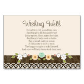 Mint Boho Rustikaler Polterabend WISHING WELL CARD Tischnummer (Vorderseite)