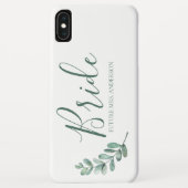 Mint Botanical Elegant Bride Monogram Case-Mate iPhone Hülle (Rückseite)