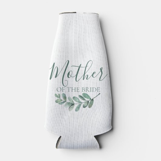 Mint Botanische Minimalistische Mutter der Braut Flaschenkühler (Vorderseite)