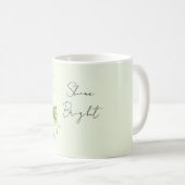 Mint Bow White Candle Shine Bright Kaffeetasse (VorderseiteRechts)