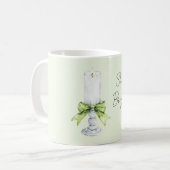 Mint Bow White Candle Shine Bright Kaffeetasse (Vorderseite Links)