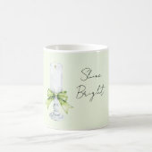Mint Bow White Candle Shine Bright Kaffeetasse (Mittel)