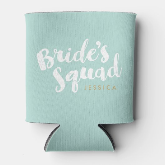 Mint Bride's Squad Personalisiertes Brautparty Ges Dosenkühler (Vorderseite)