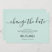 Mint Brush Typografie Reschvorgesehenen Hochzeit Save The Date (Vorne/Hinten)