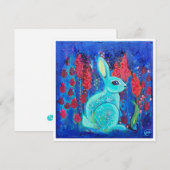 Mint Bunny Mini Art Einladung drucken (Vorne/Hinten)