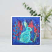 Mint Bunny Mini Art Einladung drucken (Stehend Vorderseite)
