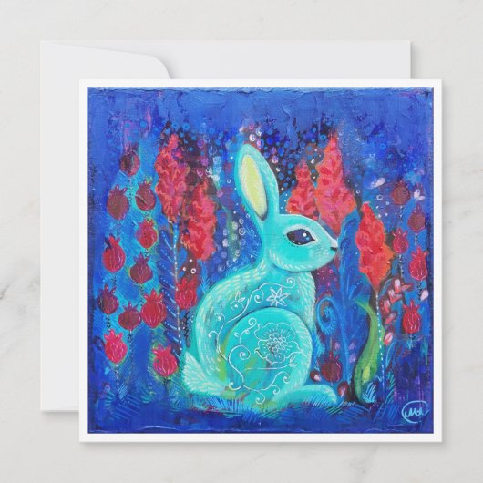 Mint Bunny Mini Art Einladung drucken (Vorderseite)