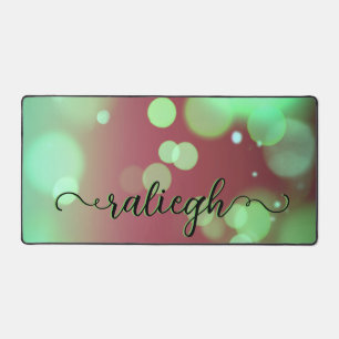 Mint & Burgundy Bokeh Schreibtischunterlage