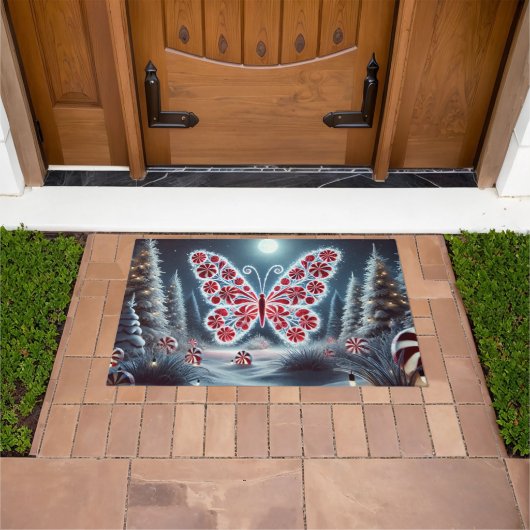 Mint Butterfly Doormat Fußmatte (Außenbereich)