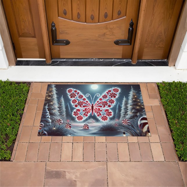 Mint Butterfly Doormat Fußmatte (Außenbereich)