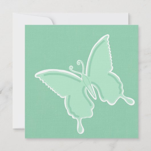 Mint Butterfly Einladung (Rückseite)