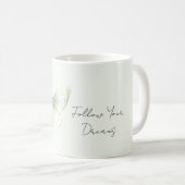 Mint Butterfly Follow Dreams Kaffeetasse (VorderseiteRechts)